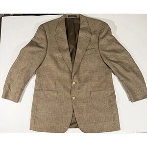 Chaps Ralph Lauren 44T Sport Coat Blazer Made in‎ Canada Silk Wool Glen Plaid